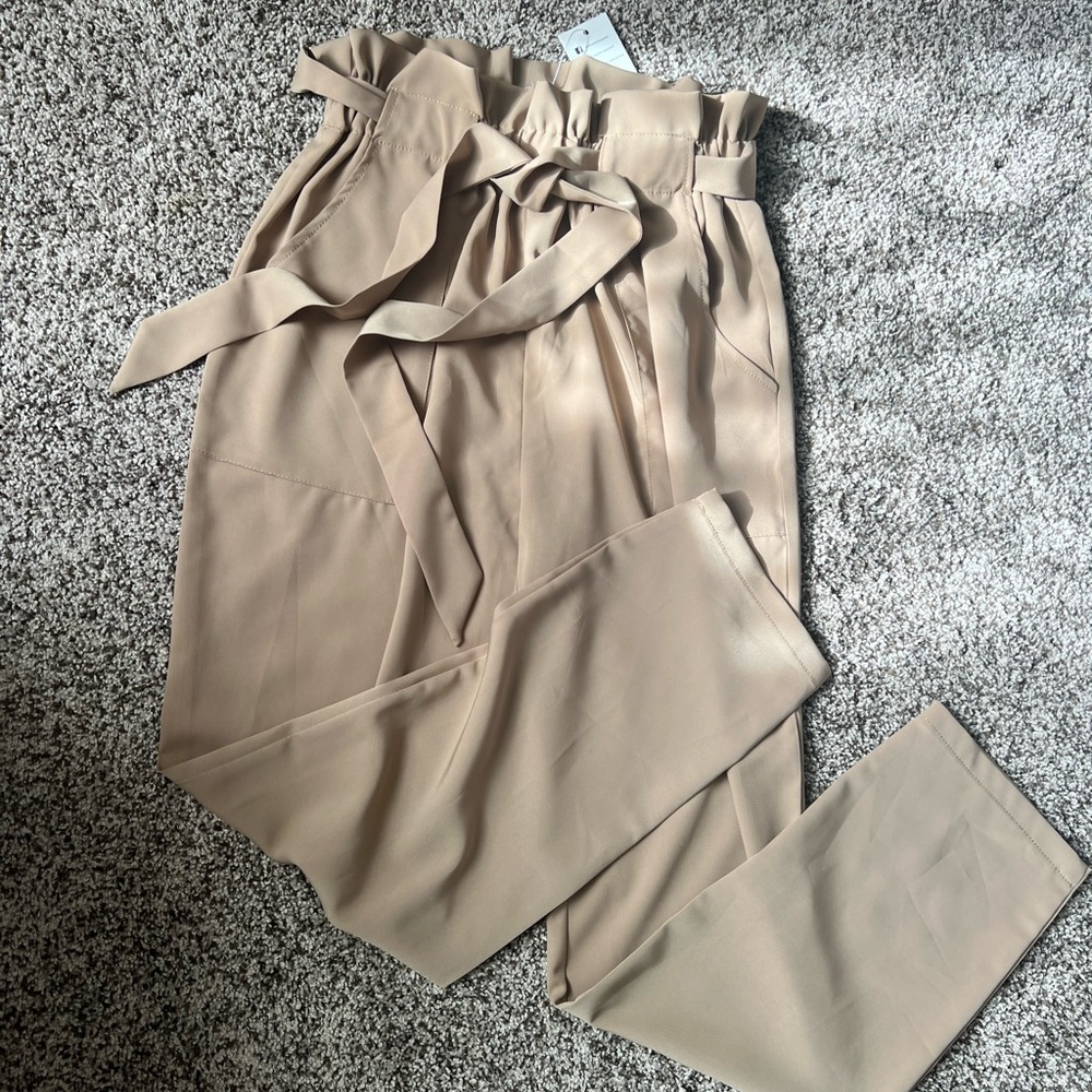 Khaki Paper Bag pants